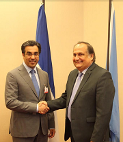 د. المري يبحث مع رئيس مجلس حقوق الإنسان مستجدات حصار قطر