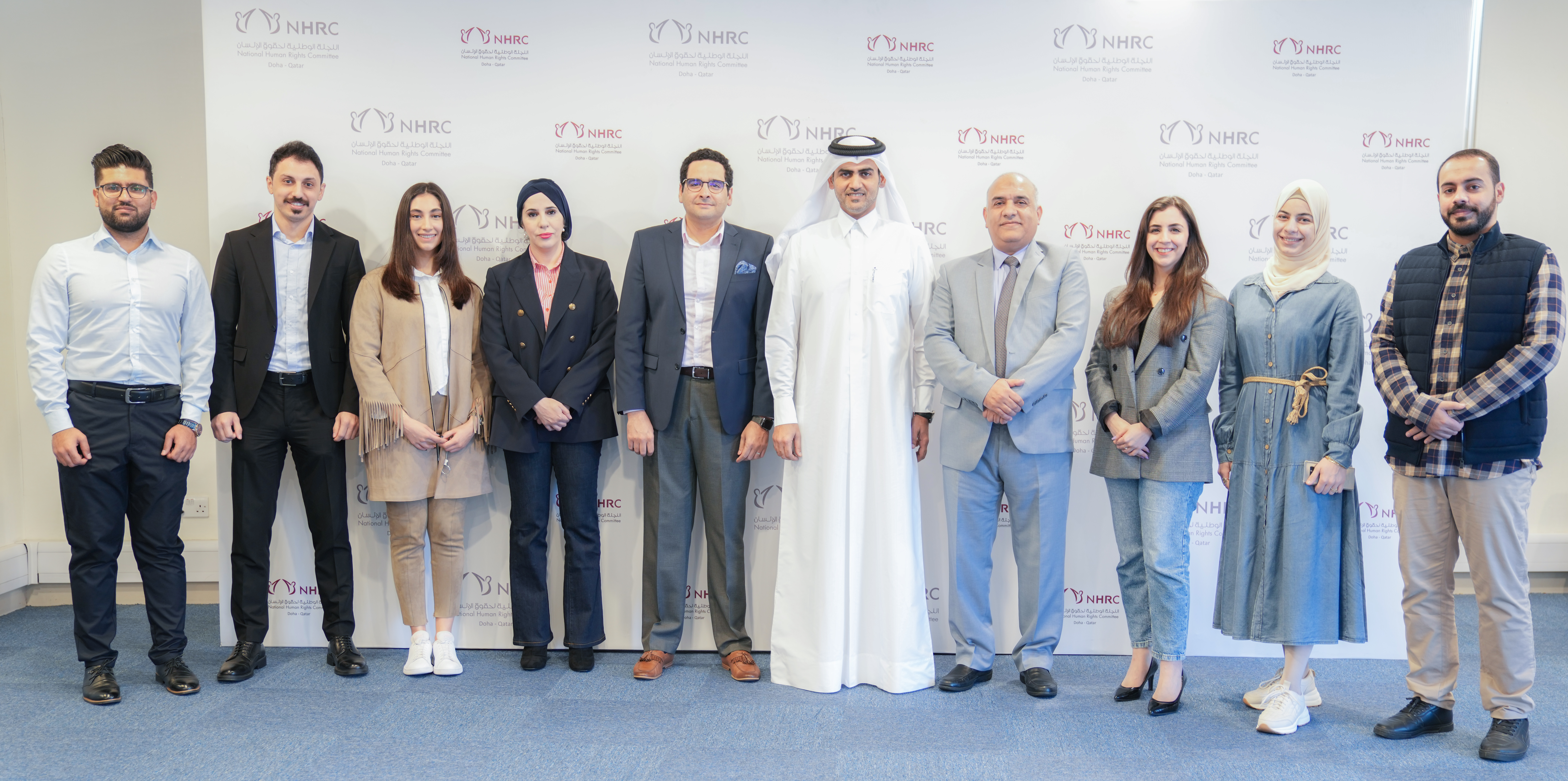 اللجنة الوطنية تمنح شهادات تدريبية لطلاب ماجستير حقوق الإنسان بمعهد الدوحة للدراسات العليا