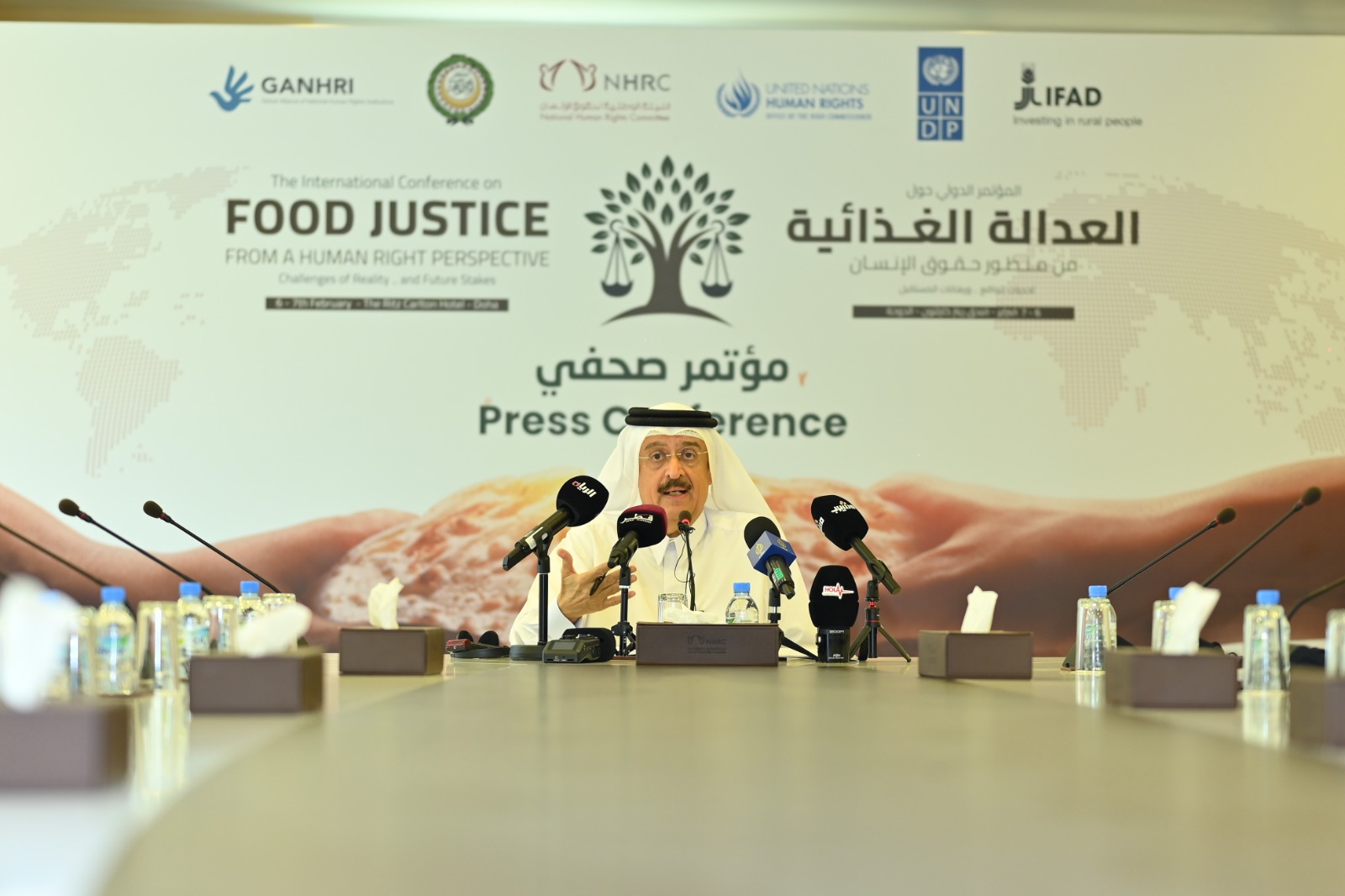 نائب رئيس اللجنة الوطنية لحقوق الإنسان: مؤتمر العدالة الغذائية يهدف لتوفير منصة حوار عالمية لتبادل المعرفة والخبرات